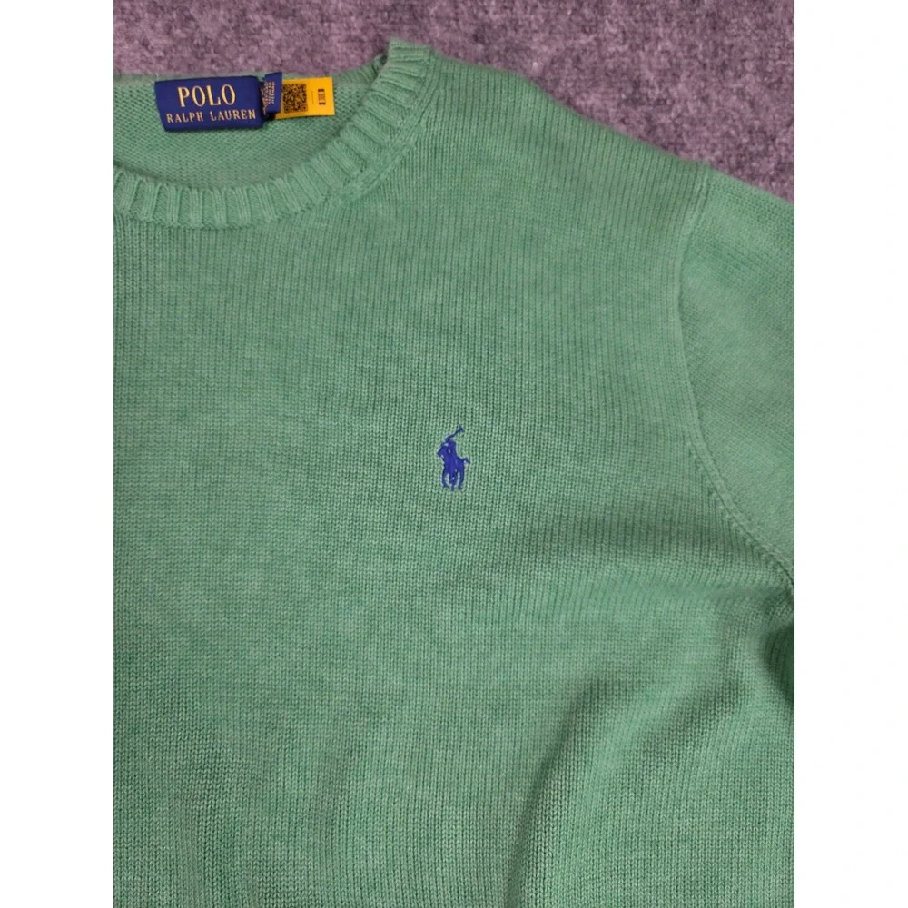 Polo Ralph Lauren Sweater Mens XXL Green Cotton Crewneck Pony Logo Long Sleeve